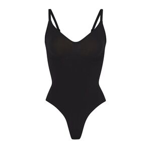 Skims Seamless Sculpt Thong Black Bodysuit